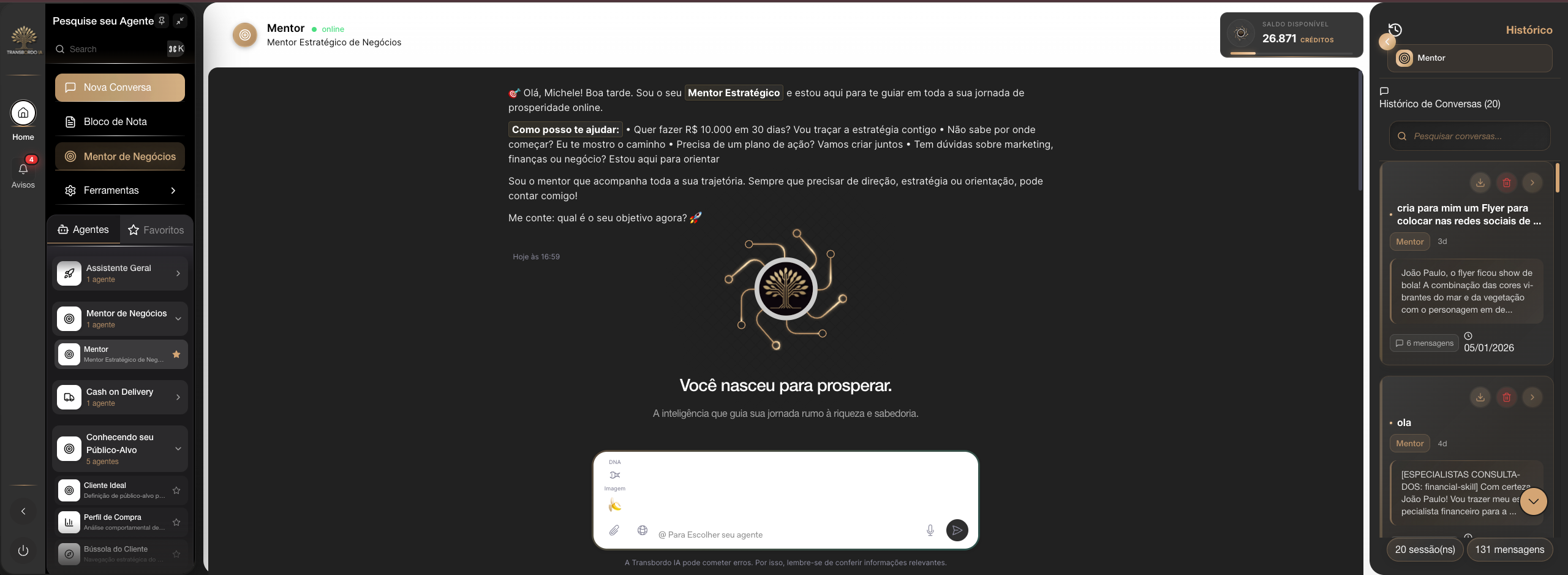 Central de Conhecimento Transbordo - Chat com Mentor